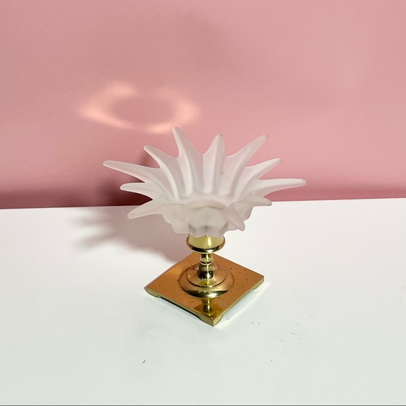Vintage frosted candle holder